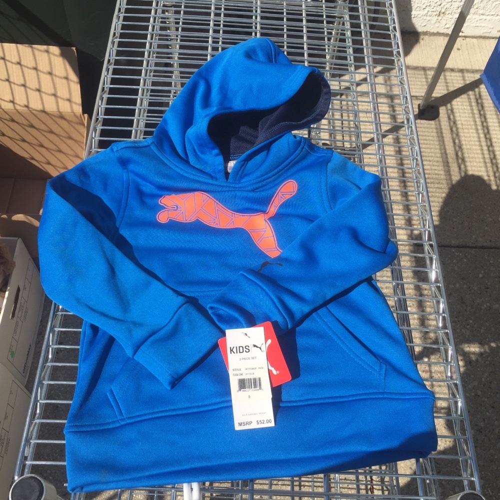 Puma children’s sweatshirt NWT, Blue and orange.